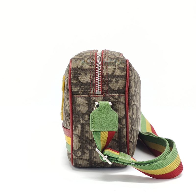 Vintage Rasta Baguette Shoulder Bag Diorissimo Canvas