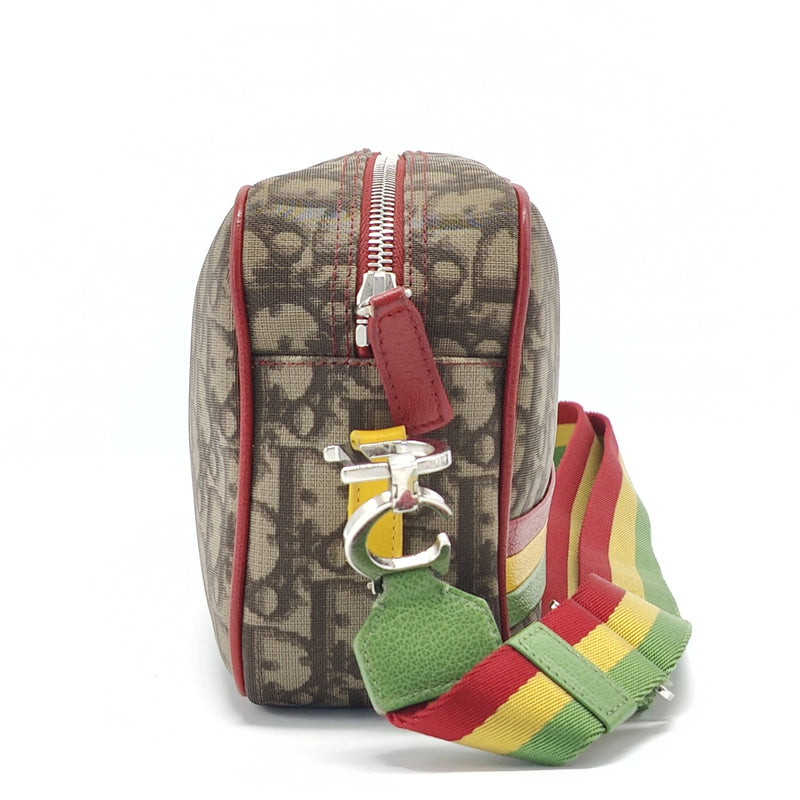 Vintage Rasta Baguette Shoulder Bag Diorissimo Canvas