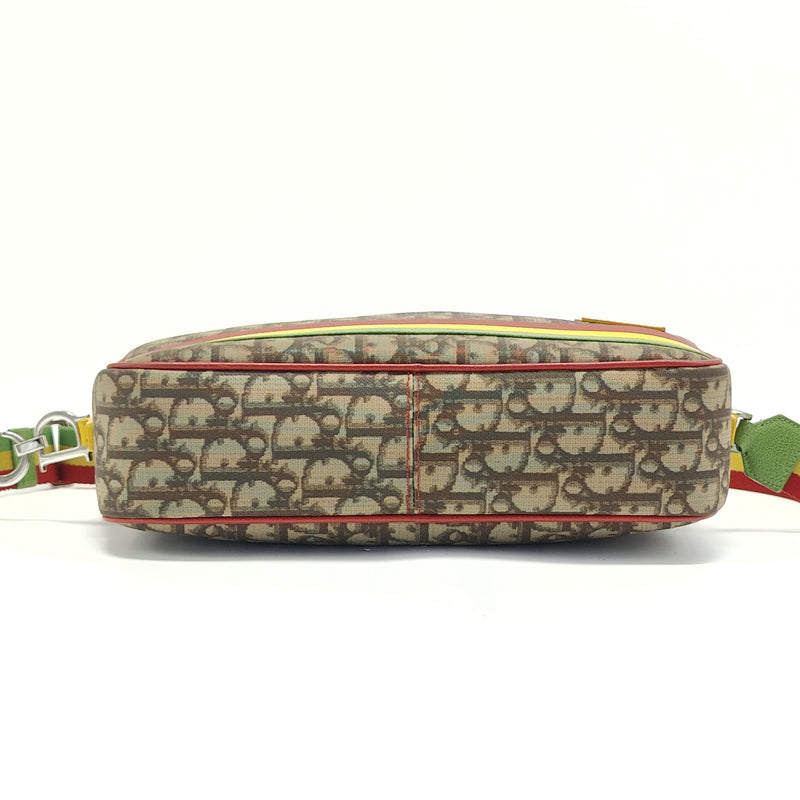 Vintage Rasta Baguette Shoulder Bag Diorissimo Canvas