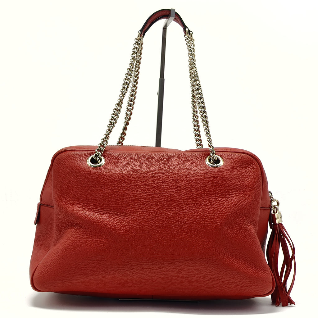 Soho Chain Zip Shoulder Bag Leather Medium