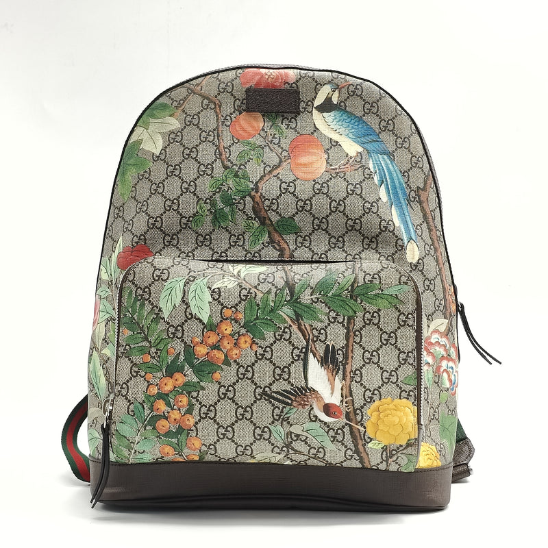 Zip Pocket Backpack Tian Print GG Coated Canvas