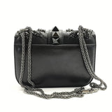 Vitello Beaded Small Glam Lock Rockstud Flap Black