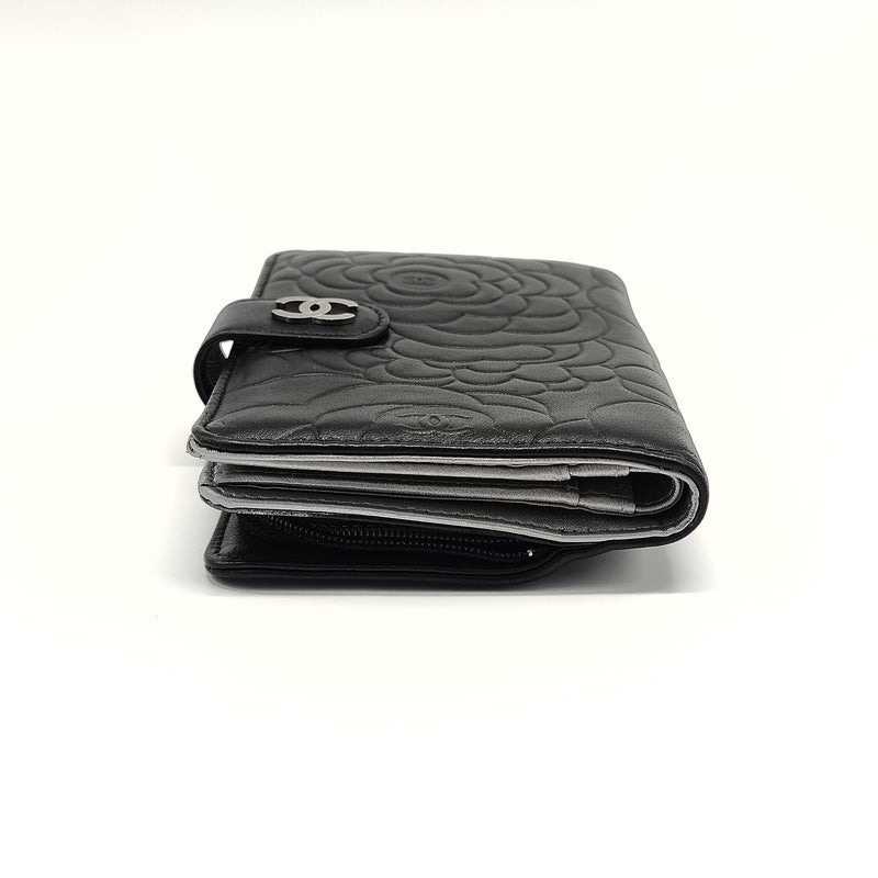 CC French Wallet Camellia Lambskin Small