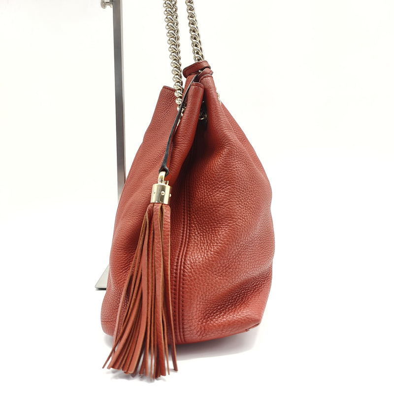 Soho Chain Strap Shoulder Bag Leather