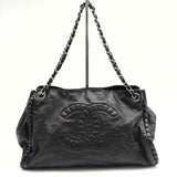 Calfskin East West Modern Chain Tote Black