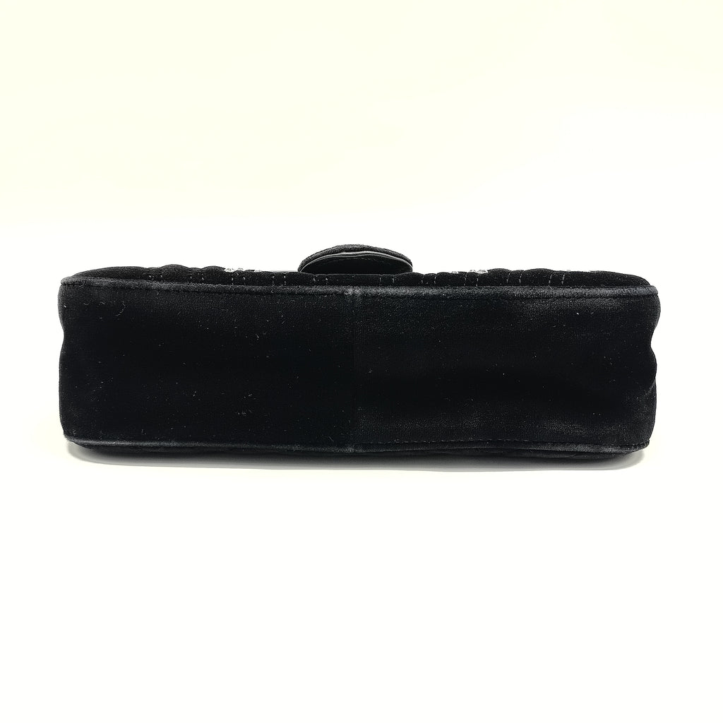 GG Marmont Flap Bag Embellished Matelasse Velvet