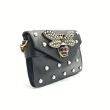 Broadway Pearly Bee Shoulder Bag Embellished Leather Mini