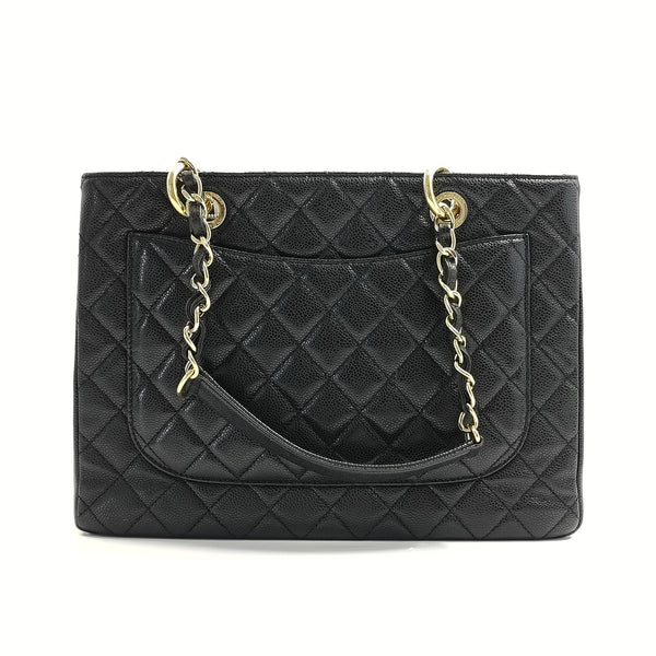 Grand Shopping Tote Quilted Caviar