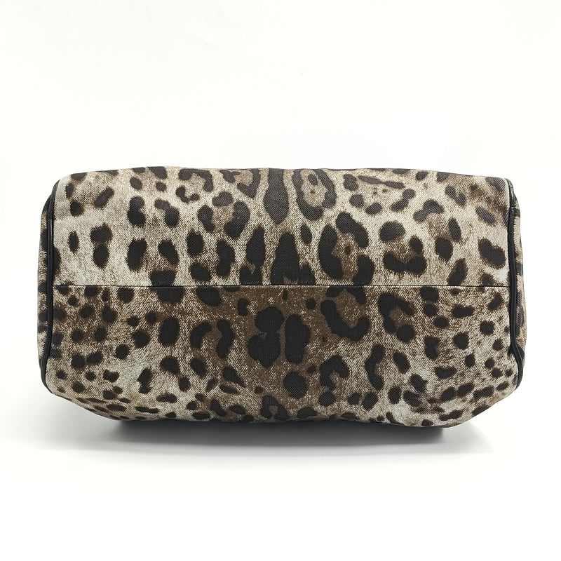 Miss Sicily Bag Leopard Print Leather Large