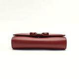 Hammered Calfskin Vara Bow Chain Wallet Red