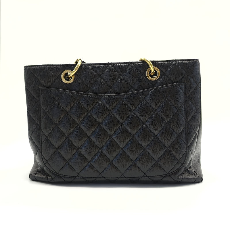 Grand Shopping Tote Quilted Caviar