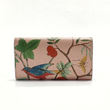 Calfskin Blooms Print Continental Wallet Pink Multicolor