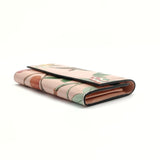 Calfskin Blooms Print Continental Wallet Pink Multicolor