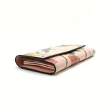 Calfskin Blooms Print Continental Wallet Pink Multicolor