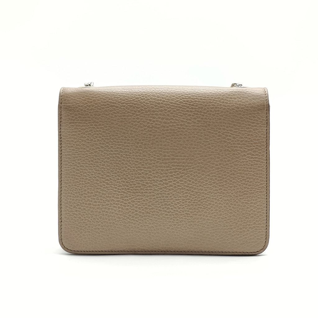 Dollar Calfskin Small Interlocking G Shoulder Bag Camelia