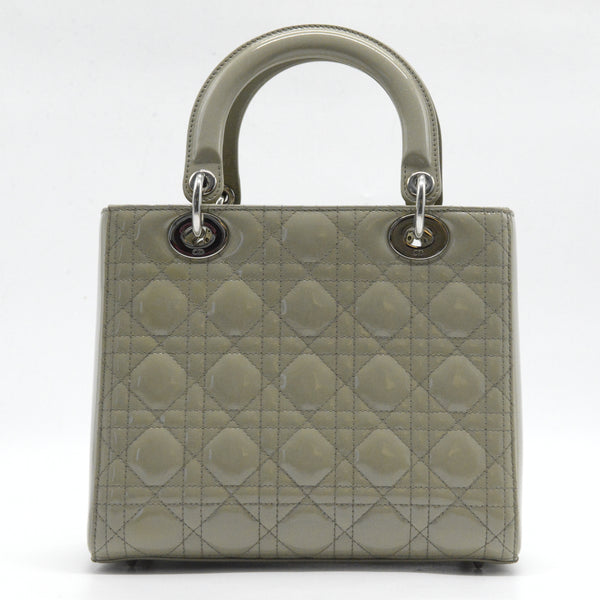 Lady Dior Bag Cannage Quilt Patent Medium