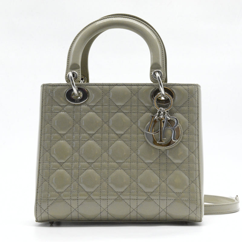 Lady Dior Bag Cannage Quilt Patent Medium