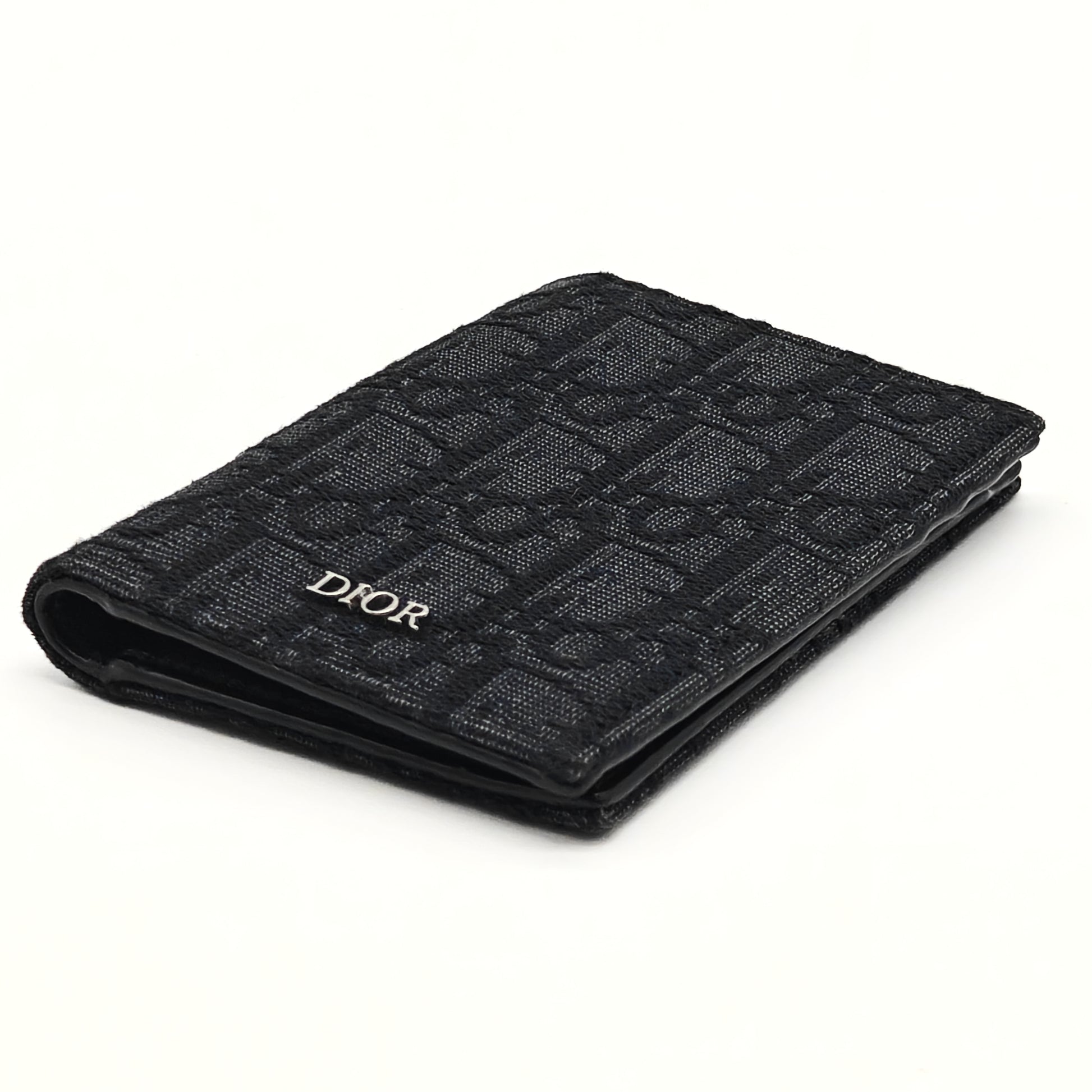 Oblique Bi-Fold Card Holder Black For Gisel