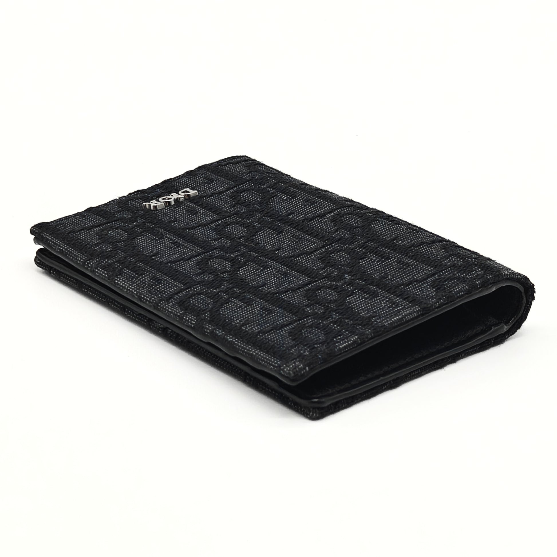 Oblique Bi-Fold Card Holder Black For Gisel