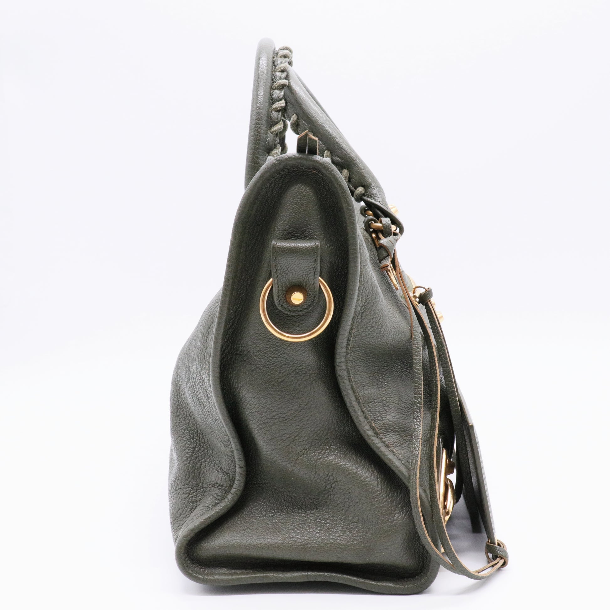 Balenciaga Classic City handbag in olive green leather twins