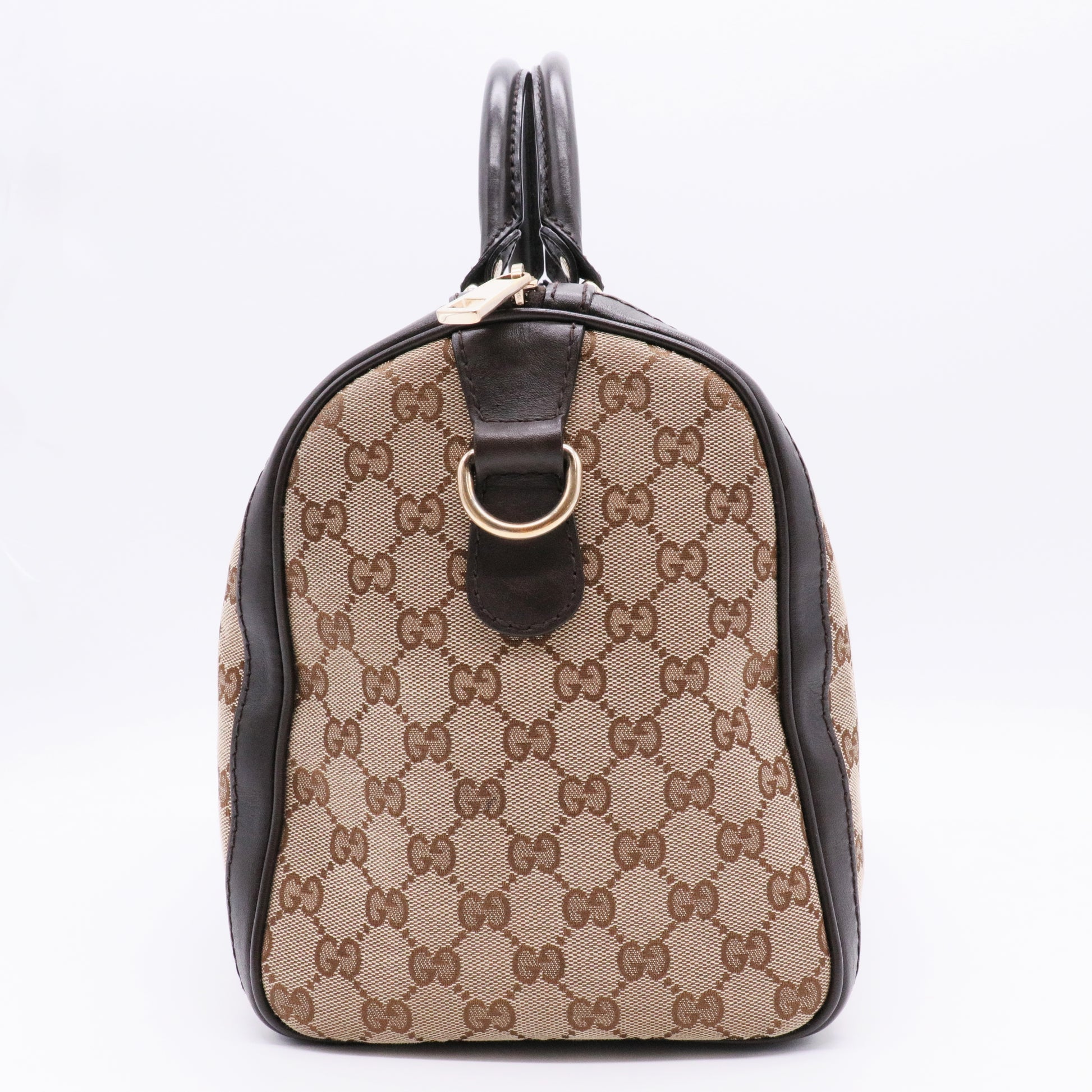 Brown/Beige GG Canvas Medium Vintage Web Boston Bag