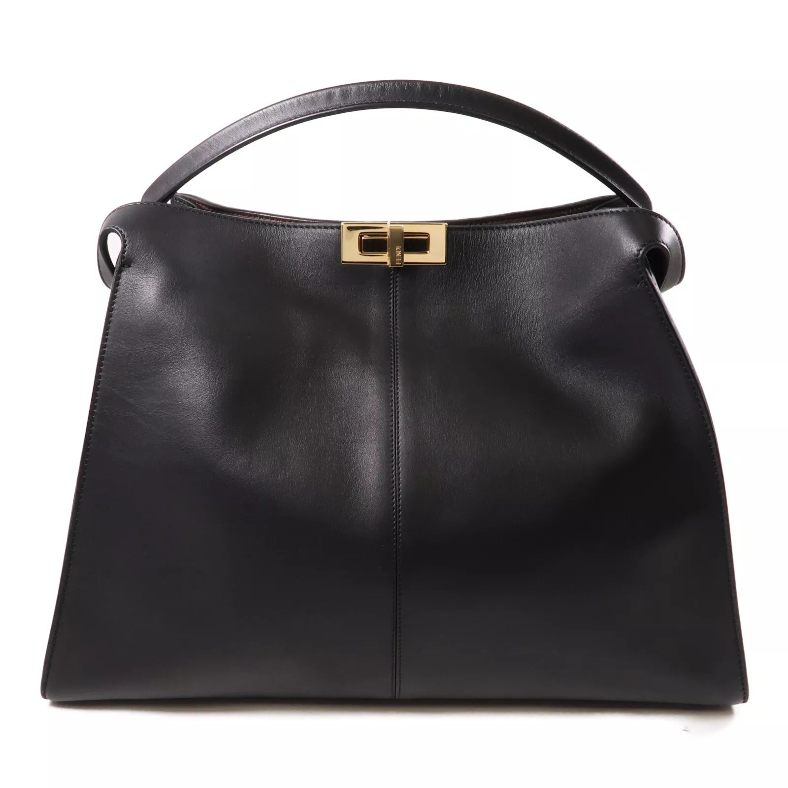 Peekaboo Shoulder Bag Handbag Calfskin Leather Black - twins