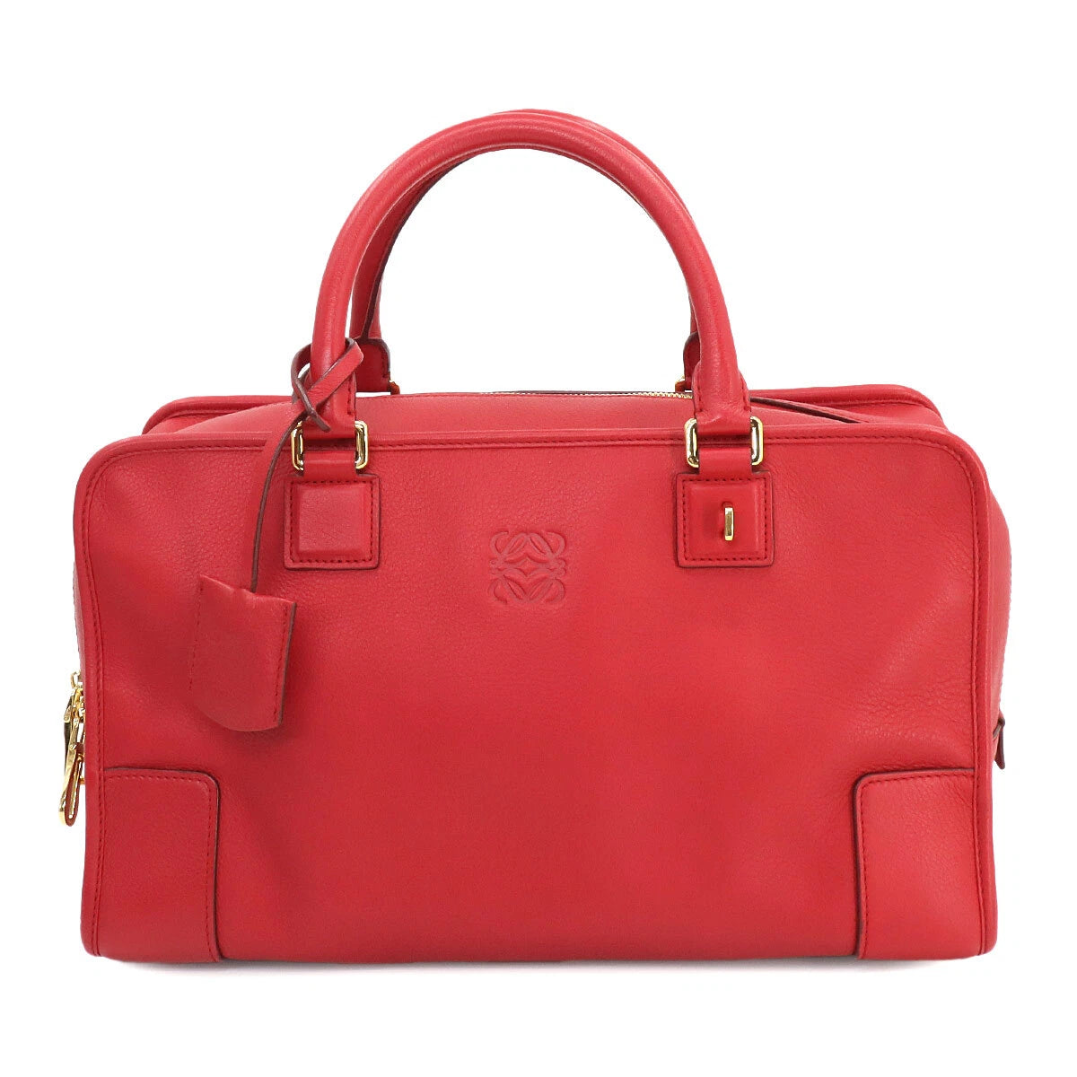 Amazona 36 Hand Bag Leather Red twins