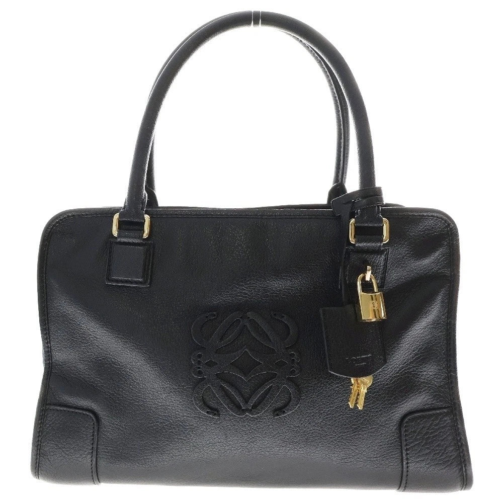 Amazona 35 handbag black leather gold hardware Boston bag twins