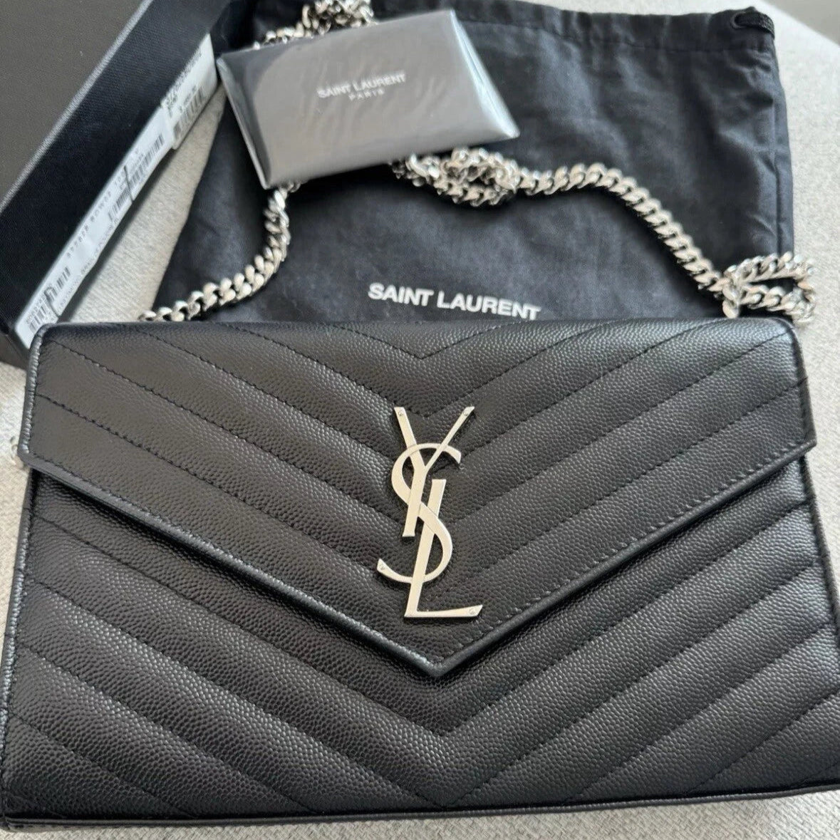 Classic Monogram Envelope Satchel Leather twins