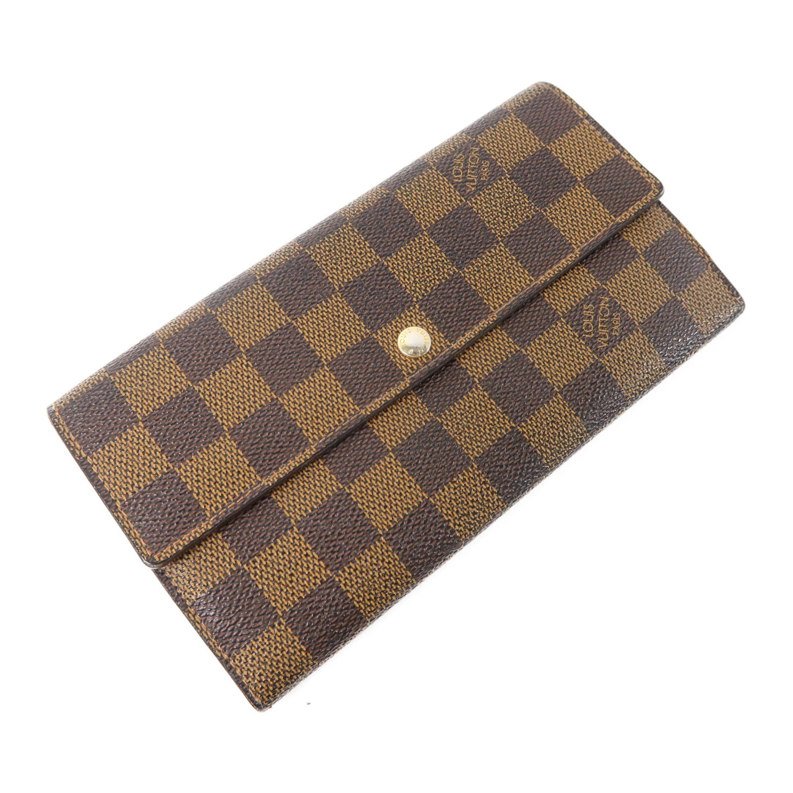 Wallet Damier Ebene Portemonnaie Bifold Brown - twins