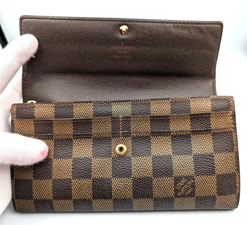 Wallet Damier Ebene Portemonnaie Bifold Brown - twins