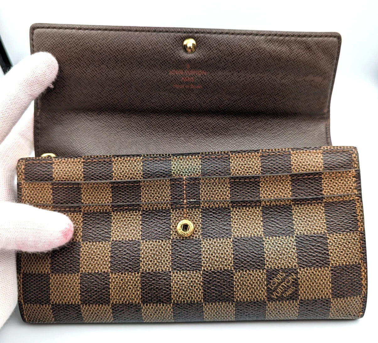 Wallet Damier Ebene Portemonnaie Bifold Brown - twins