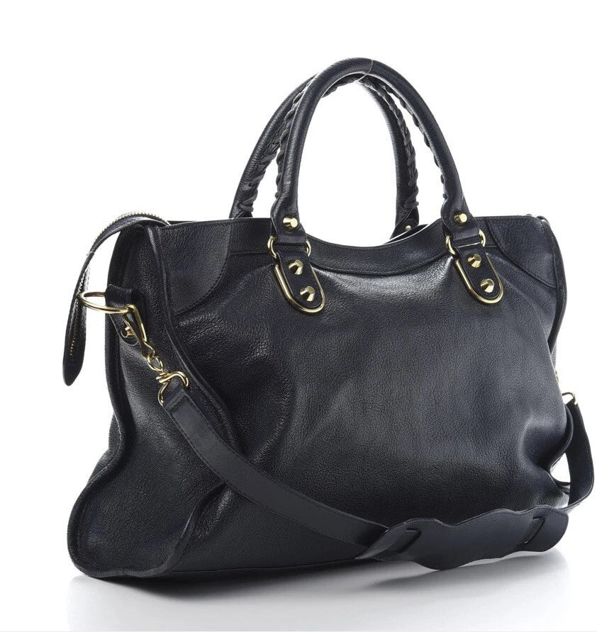 City Classic Metallic Edge Bag Leather Medium twins