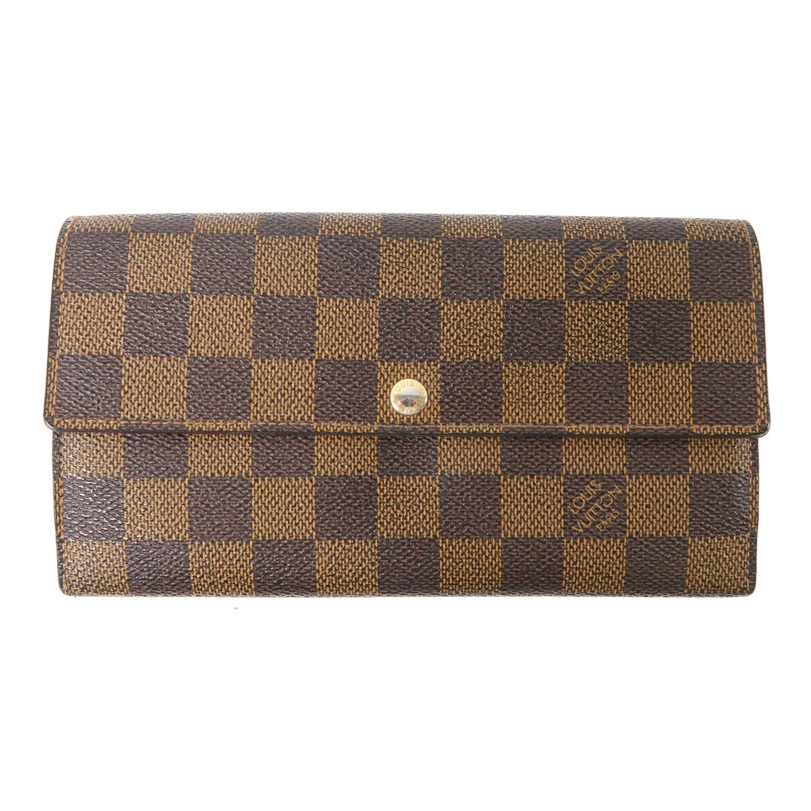 Wallet Damier Ebene Portemonnaie Bifold Brown - twins