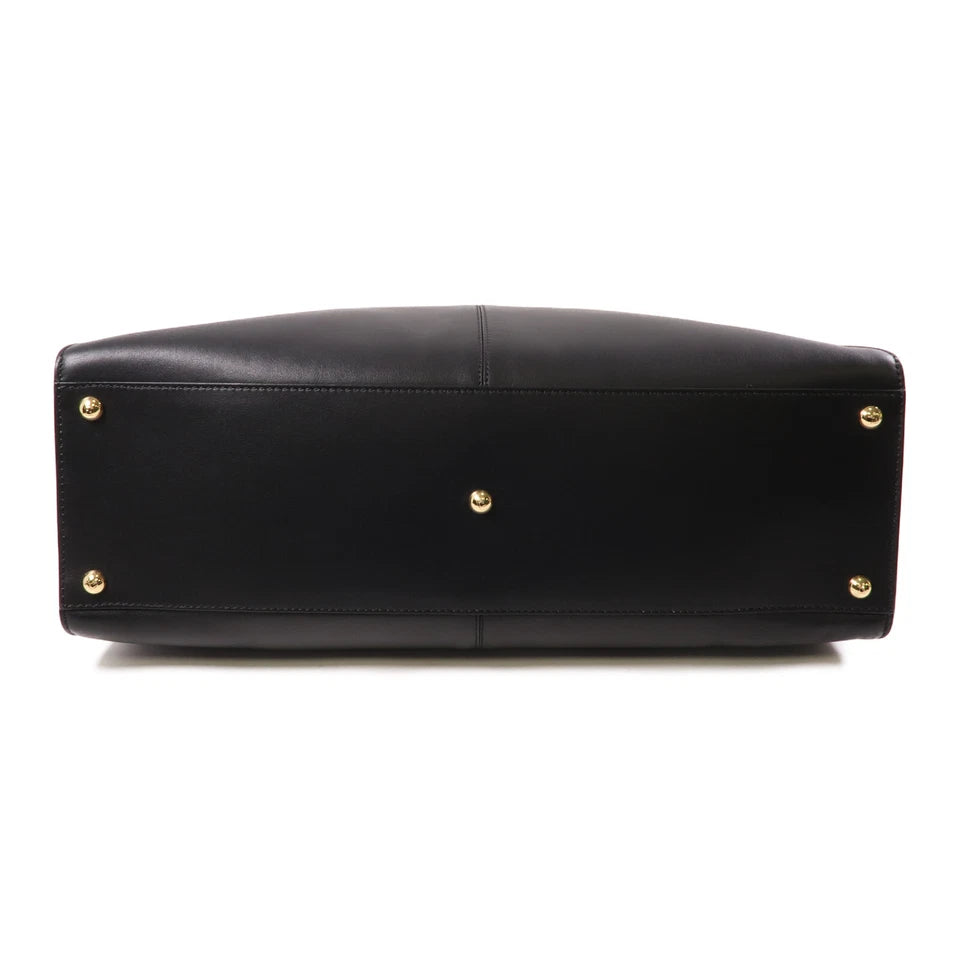 Peekaboo Shoulder Bag Handbag Calfskin Leather Black - twins
