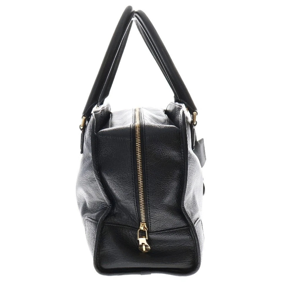 Amazona 35 handbag black leather gold hardware Boston bag twins
