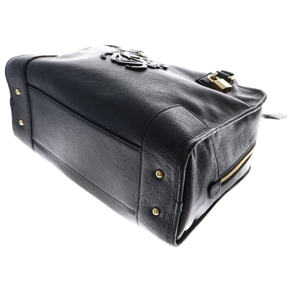Amazona 35 handbag black leather gold hardware Boston bag twins