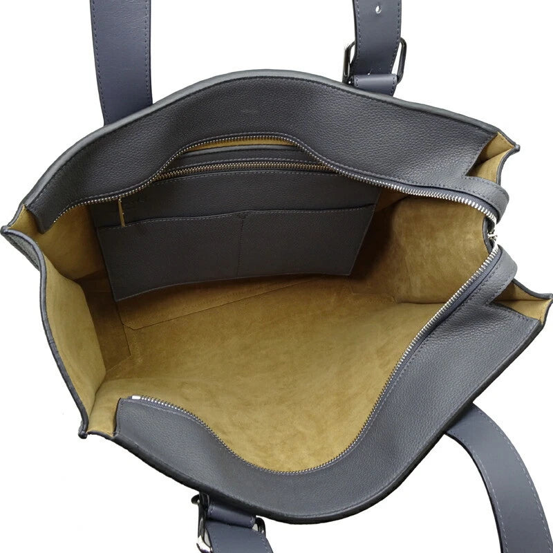 Logo-Debossed Full-Grain Leather Tote Bag - twins