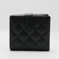 Calfskin Quilted Cambon Flap Wallet Black