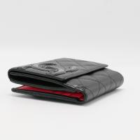 Calfskin Quilted Cambon Flap Wallet Black