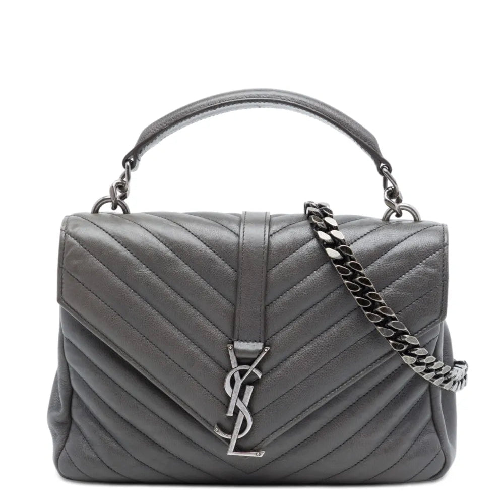 Saint Laurent Chevron Sheepskin Monogram College satchel twins LDZ1414