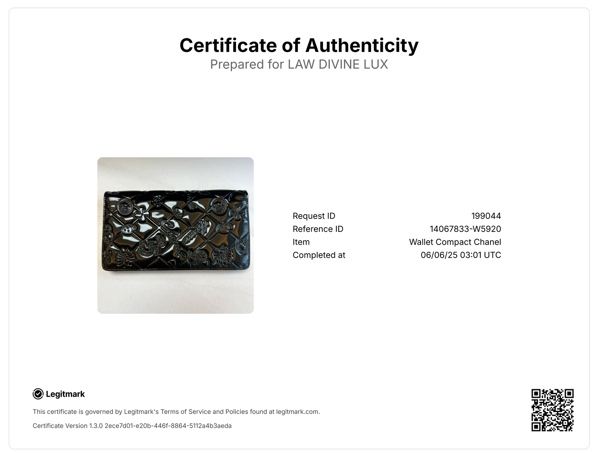 Black Patent Leather Icon Wallet
