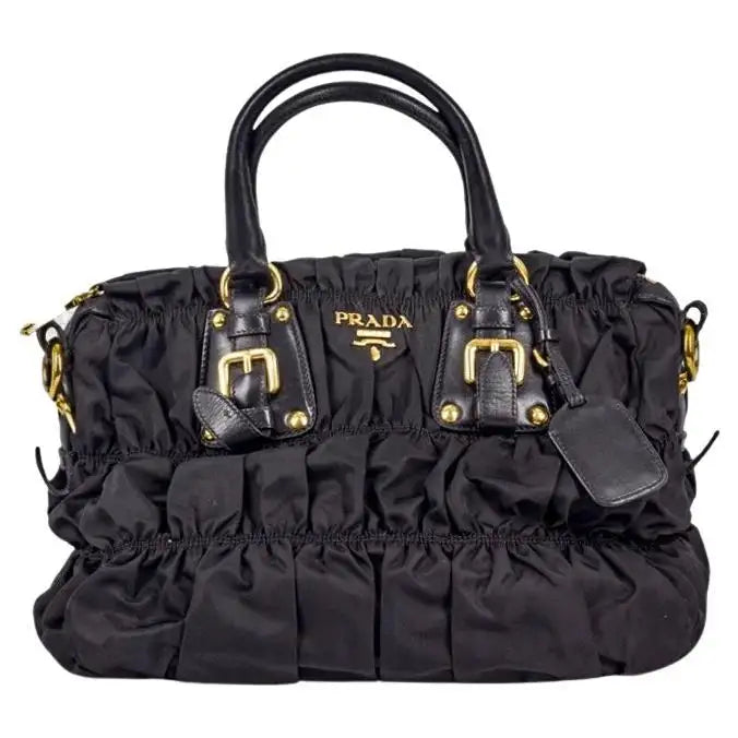 Nappa Trimmed Tessuto Gaufré Handle Bag twins