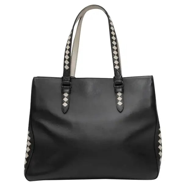Sac cabas Cuir Rouge Black&White twins