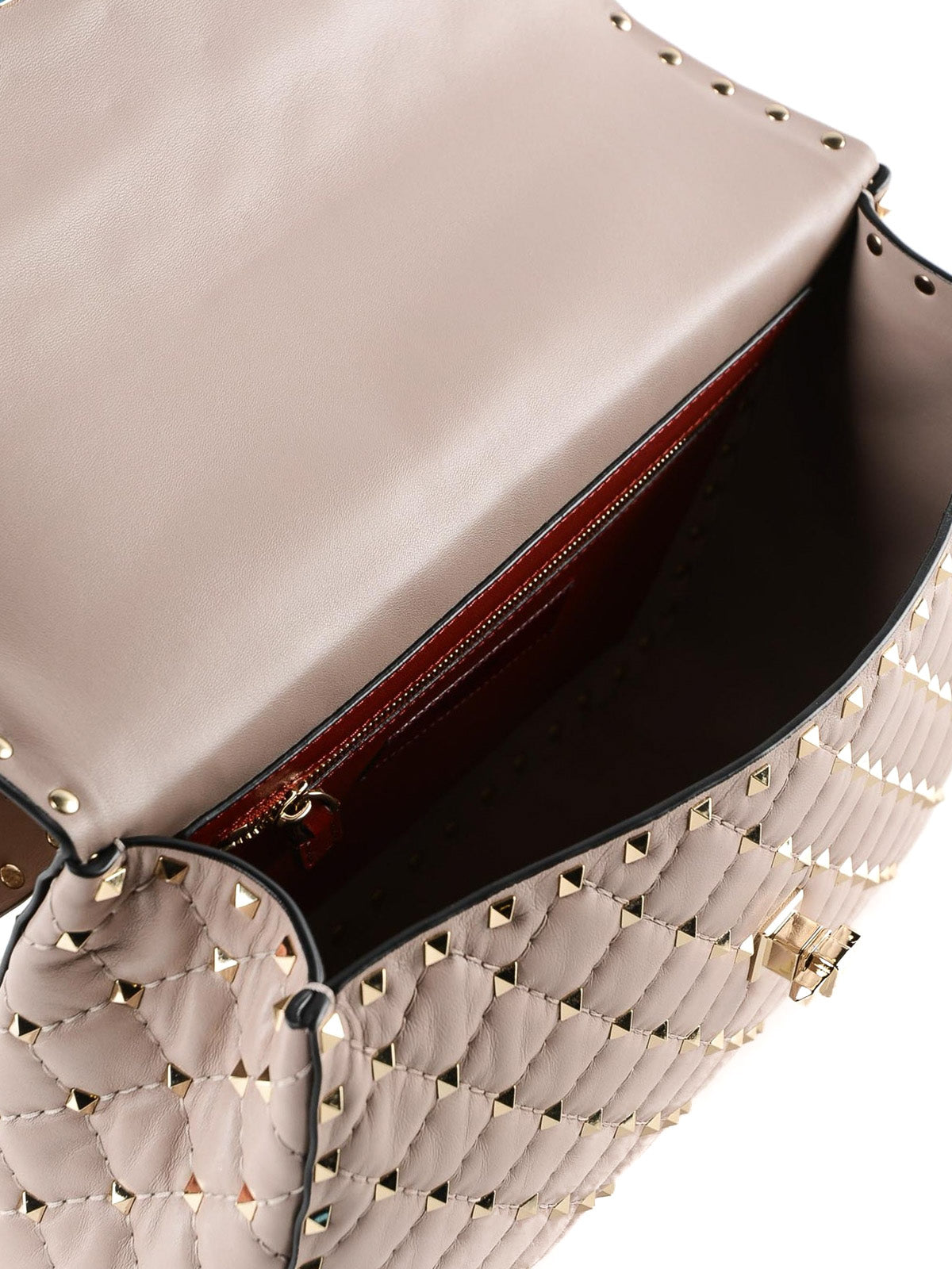 Rockstud Spike Flap Bag Quilted Leather Large twins