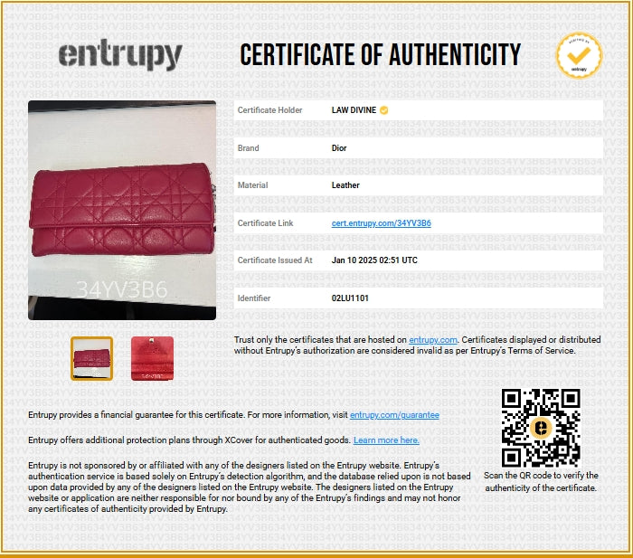 Quilted Cannage Leather Lady Dior Wallet