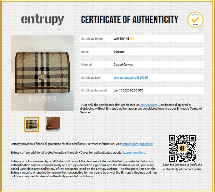 Vintage Check leather wallet