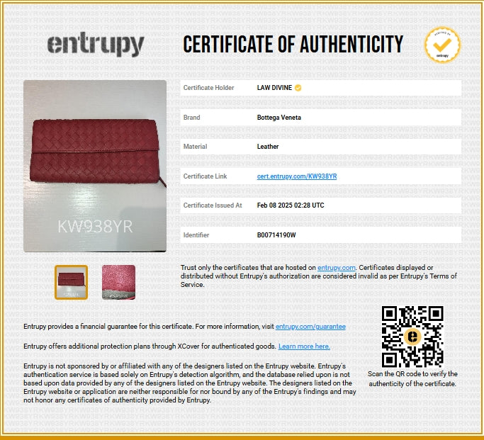Red Intrecciato Leather Flap Continental Wallet