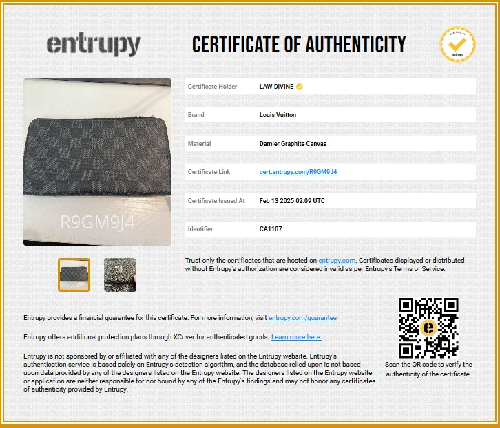 Damier Graphite Pattern Zippy Organizer Wallet