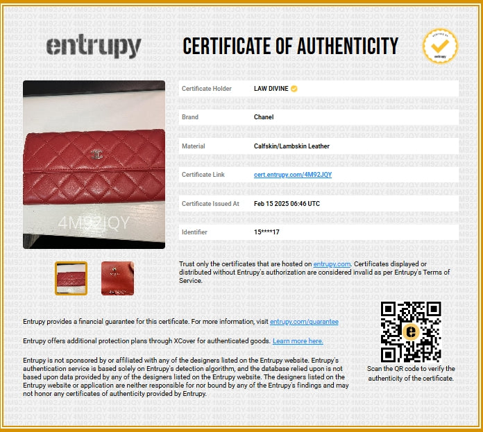 CC Gusset Flap Wallet Lambskin Long